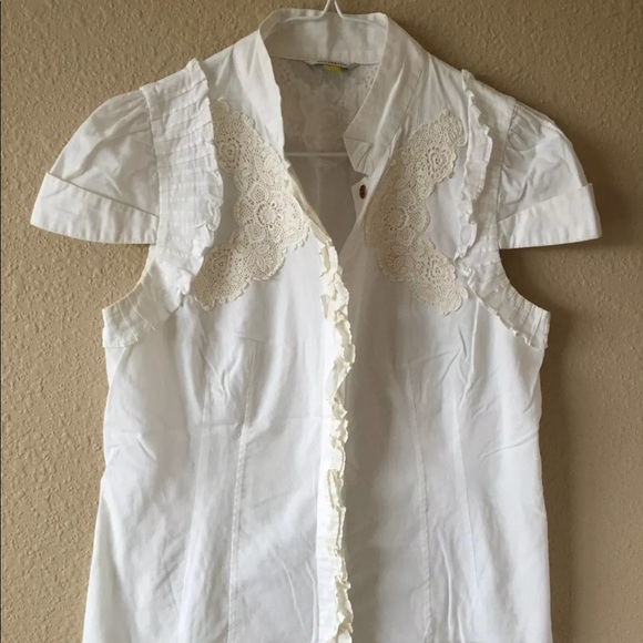Anthropologie Tops - Anthropologie Leifsdottir 4 lace ruffle blouse top vintage elegant cottagecore
